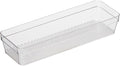 Oggi Clear Drawer Organizer - 3" X 9.5" - Ideal for Organizing Kitchen Drawers, Office, Desk, Silverware, Kitchen Utensils, Cosmetics and Bathrooms
