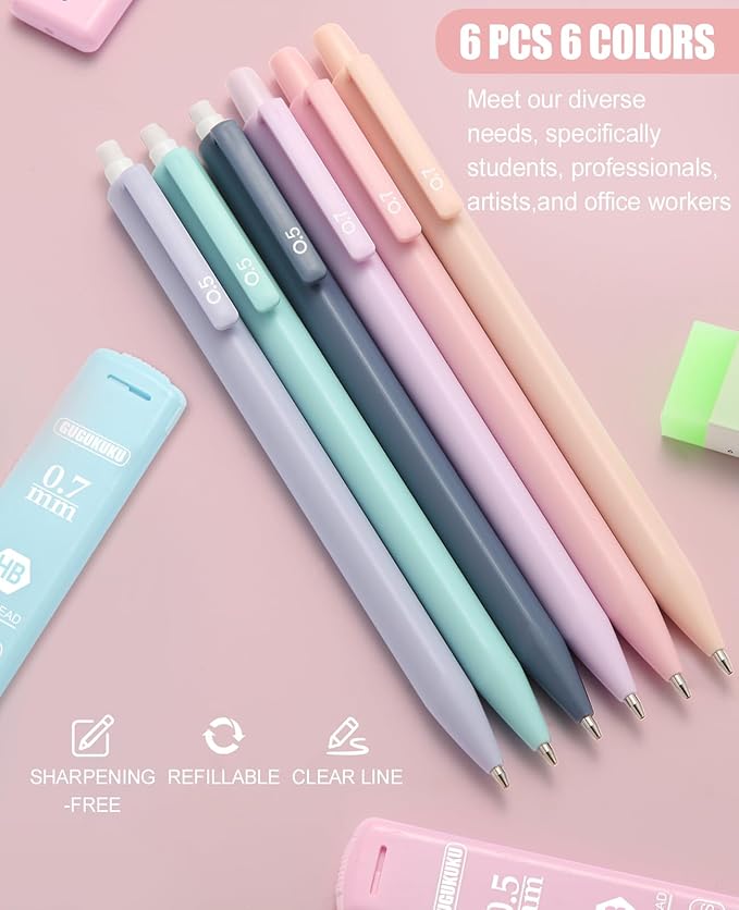 39PCS Aesthetic School Supplies with Cute Pencil Case, 5X Ballpoint Pens with Stylus Tip, 12X Pastel Highlighters, 6X Mechanical Pencil Set 0.5&0.7mm, Suit for Preppy School College Essentials(green)