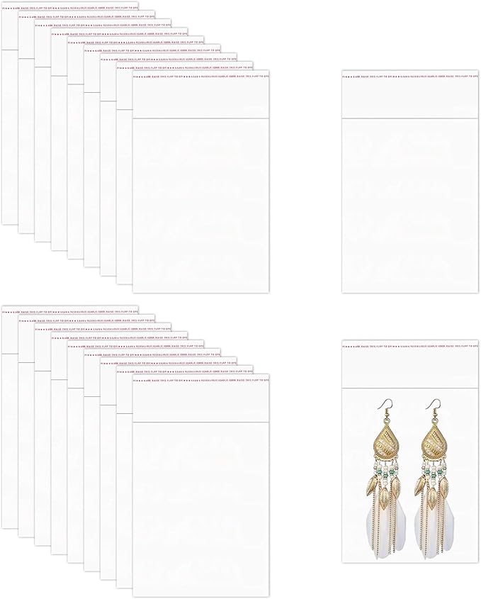 Clear Adhesive Cellophane Bags 3x4'' 500pcs Crystal OPP Poly Bags 2mil Resealable Cello Bags for Cookie Snacks Nuts Chocolate Bracelet Card Keychain Soap