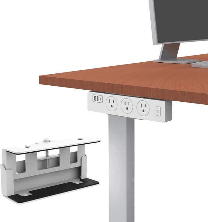 Monzlteck Universal Power Strip Mount, Put Your Power Strip Under the Desk or On the Wall-(Power Strip not Included)-Fits 1.6" to 2.4" Width