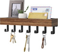 Key Holder Wall Mount Magnetic Adhesive - Key Hooks Rack with shelf | Key Hanger with Mail Organizer for RV Camper Fridge Living Room Decor, Home Essentials, Large Rustic