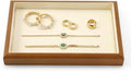 Oirlv Solid Wood Stackable Jewelry Organizer Tray Jewelry Drawer Organizer(Creamy White)