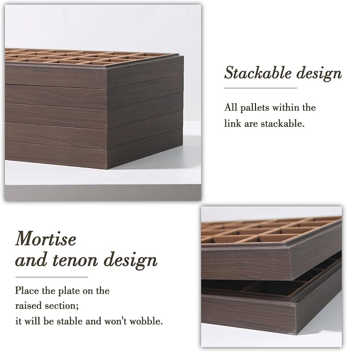 Wood Jewelry Organizer Tray, Rings Holder (Brown, 2Pc, Glass Lid) | Glass Top Rings Display, Dust-Proof Rings Organizer, Rings Tray Display, Elegant Jewelry Storage