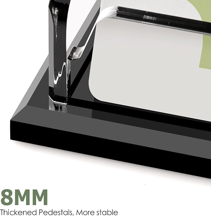 SANRUI Acrylic Business Card Holder, Black Business Cards Display Stand for Desk, Clear Horizontal 1 Slot Desktop Organizer, 60 Card Capacity