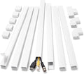 ZhiYo Cord Hider Kit, Cord Covers for Wires on Wall, Self-Adhesive Cable Raceway, TV Cord Hider for Wall Mounted TV, Paintable Cable Management Cover Kit, 7X L14in x W0.95in x H0.55in, White