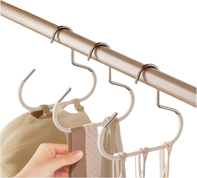 10 Pack Hat Hangers for Closet - Nonslip Space Saving Steel Hat Rack for Baseball Caps, Versatile Hanger Holder for Belts, Vest, Ties and Scarves (White)