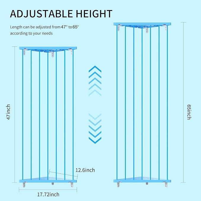 Stuffed Animal Storage Shelf Organizer(Patented) - Corner Stuffed Animal Holder Length Adjustable - Wall Plush Storage for Nursery Playroom Bedroom Kids Room (Blue, Standard)