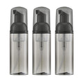 Travel Foam Pump Bottle - 2oz Small Size Foaming Hand Soap Dispenser - Mini Portable Mousse Lash Shampoo Kit Container for Hair - Empty Leak Proof Plastic Black Foamer for Liquid Toiletry 3Pack