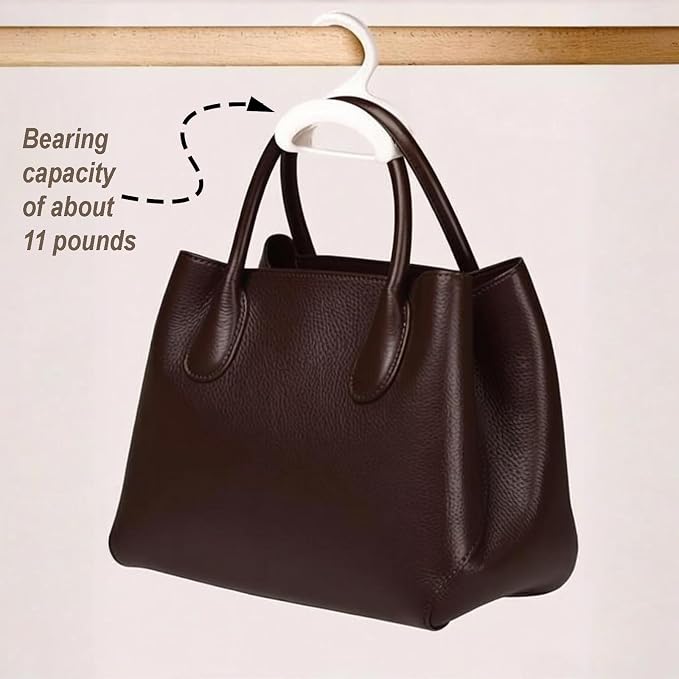 5 Pack Bag Hangers, Purse Hangers for Closet, Hooks for Organizer and Hanging Bags Handbags Belts, Multiple Units Can Be Used in Series(Cream)