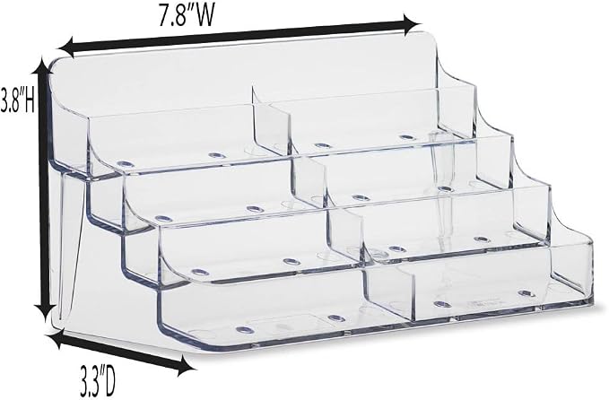 SOURCE ONE 8 Pocket Desktop Clear Acrylic Business Card Holder