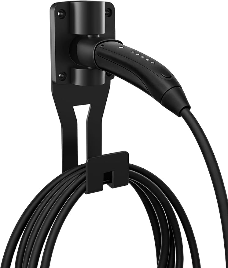 SEVEN SPARTA 180°Swivel Charging Cable Holder Wall Mount for Tesla Charger | 180° Swiveling Holster, Organizer for Save Garage Space, For Tesla Model 3 Y X S Cybertruck Mobile & Wall Connector