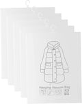 Hanging Vacuum Storage Bags, 5 Pack Hanging Vacuum Storage Bags for Coats Eco-Friendly Thick Plastic Space Saver 27.56x51.18 Inch, for Travel
