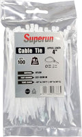 Superun Clear Zip Ties 4 Inch, 18 Lbs Tensile Strength Mini Wire Ties (Industrial Grade Cable Ties) Pack of 100 White | Self-locking,Width 0.1",Max Bundle Diameter 0.86",Industrial Grade,fireproof,Heavy duty,For indoor and outdoor