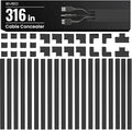 EVEO Cable Hider Wall 306” - Cable Raceway Cord Hider - Wire Covers for Cords on Wall, Cord Cover, Wall Cable Hider, Cable Concealer, Wire Hiders for TV on Wall - 20X (L16 W0.95 H0.5) - Medium | Black