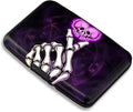 Maicican RFID Blocking Aluminum Credit Card Holder | Slim Metal Wallet for Women & Men, Business Card Case for Travel, Fits Front Pocket, Card holder wallet - Skeleton Love