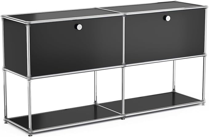 Modern Storage Cabinet Black F Versatile Free-Standing Organizer for Living Room, Garage, Kitchen, Home Office Décor