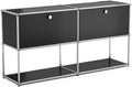Modern Storage Cabinet Black F Versatile Free-Standing Organizer for Living Room, Garage, Kitchen, Home Office Décor