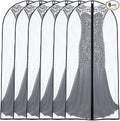 Garment Bags for Hanging Clothes 24'' x 60'' (Set of 6) Coat Covers for Closet Foldable Washable Dress Bags for Hanging Clothes for Long Dress Dance Costumes Suits Gowns Coats