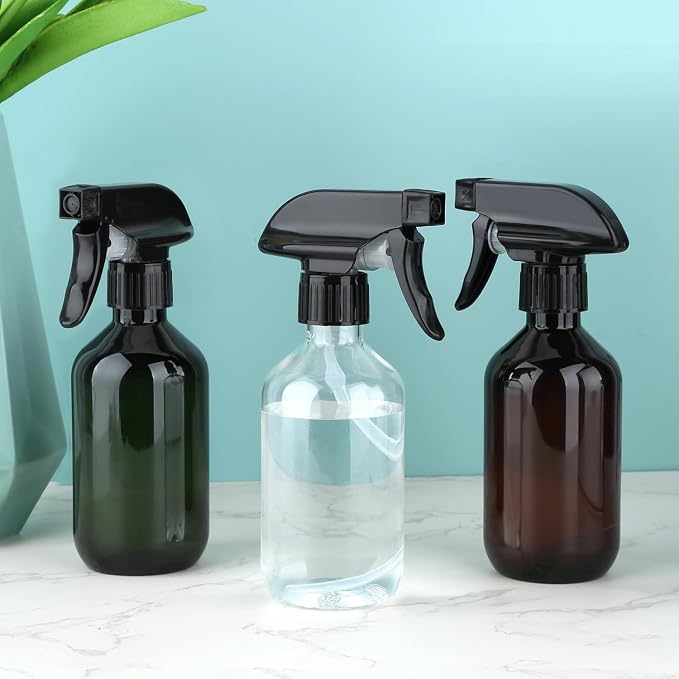 Arkeiliy 2-Pack Leakproof Spray Bottles (300ml/10oz) - Adjustable Nozzle for Fine Mist & Jet Stream | Premium Refillable Plastic Bottles for Hair Styling, Plant Misting, Cleaning Solutions (C+G)