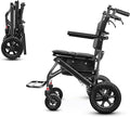 Nihhcune Foldable Wheelchair for Seniors, Ultra Lightweight Rolling Transport Chair with One-Hand Fold No Installation Portable Travel Wheelchair with Handbrake Seat Belt Storage Bag, 300lb Capacity