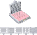Sticky Note Holder with 5 Different Stencil | 3x3 Sticky Note Line Stencil and Holder, Sticky Note Stencil Perfect for to-Do Lists Office, Grey Acrylic Post It Note Holder