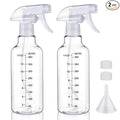 Plastic Spray Bottle 16.9oz Empty Spray Bottles Refillable Container Trigger Sprayer for Cleaning Solutions, Water, Plants, Pet, Essential Oils, Hair, 2 Pack (Clear-scale)