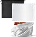 2 PCS Dust Cover Storage Bags Dust Bags for Handbags Large, Silk Drawstring Purse Storage Bag for Handbags Purses, Shoe Boots, Travel Organizer (Black + White, 23.6 * 19.6 in)