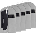 Syeeiex 40" Suit Bag, Set of 5 Garment Bag, Garment Bags for Hanging Clothes, Suit Bags for Closet Storage, Waterproof and Dustproof, Best for Suits, Shirts, T-shirts and Jackets on Closet(Grey)