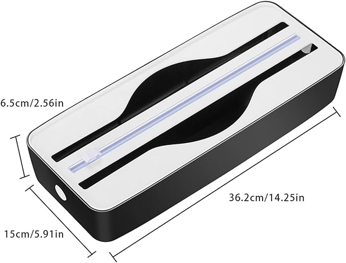 Dual-Slot Multifunctional Kitchen Cutter | For Cling Film, Aluminum Foil, and Parchment Paper Storage & Cutting | Easily Cut Two Materials at Once (Black(magnetic))