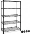 Simple Deluxe 5-Tier Heavy Duty Storage Shelving Unit, 1250 Lbs Loading Capacity, 29.92" W x 13.98" D x 61.02" H, Black