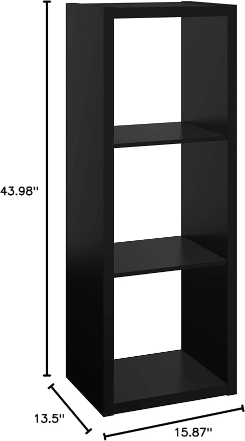 ClosetMaid Decorative Open Back 3-Cube Storage Organizer, Black