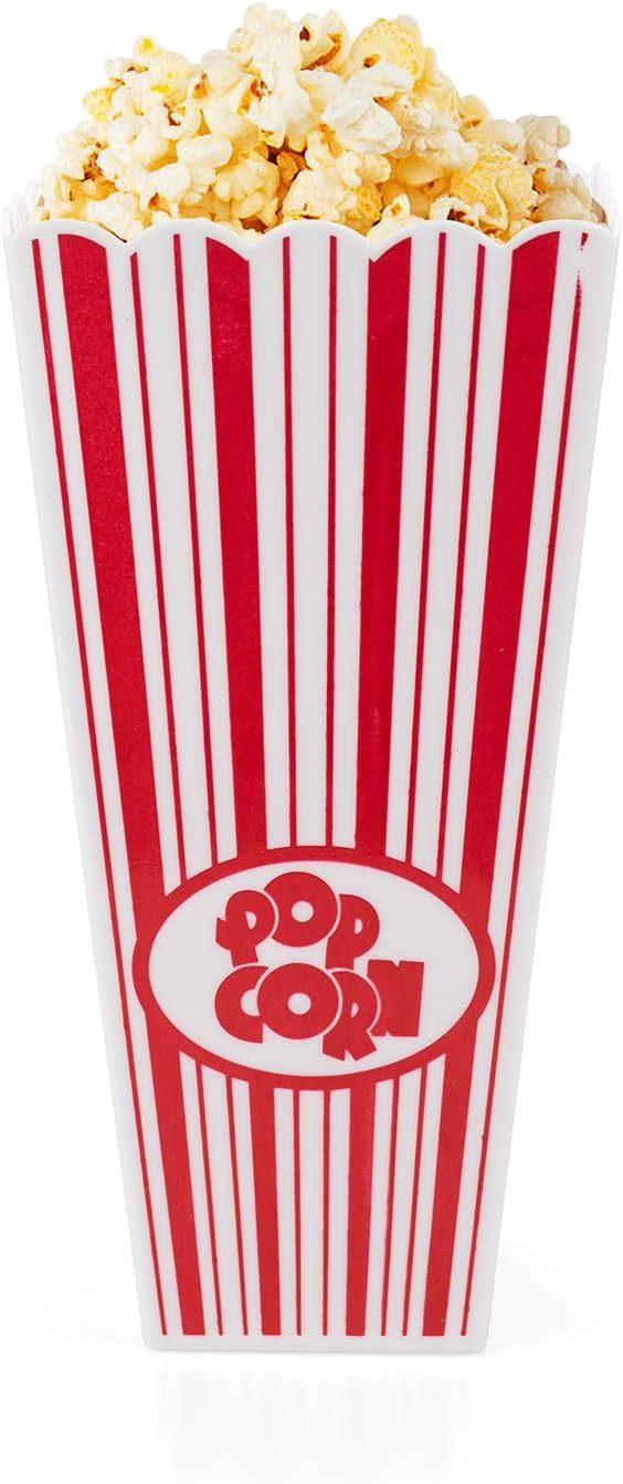 Tebery 21 Pack Plastic Open-Top Popcorn Boxes Reusable Popcorn Containers - 7.7" Tall x 4" Square