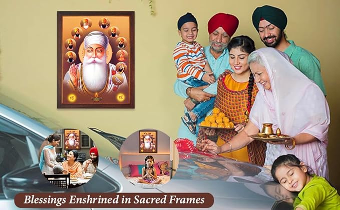Lord Sikh Guru poster print with frame for Home Decor and Gifting Purpose (229-3)