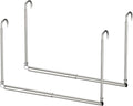 Hanging Closet Rod, 2 Pack Adjustable Height & Width Closet Rods for Hanging Clothes-Closet Extender Hanging Rod Space-Maximizing Design Suitable for Hanging and Drying Clothes, Silver