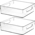 Clear Plastic Storage Bins, Pantry Organizers and Storage or Kitchen Organization and Storage Containers Bins for Organizing, Fridge, Freezer, Bathroom, Pantries, Refrigerator, Cabinet Organizer Bin