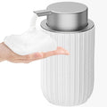 Ceramic Foaming Soap Dispenser, 12 oz Bathroom Foam Hand Soap Dispenser, Refillable Lotion Soap Dispenser with Removable Pump for Kitchen Hand Wash Dispenser, Modern Home Decor (Speckled White)