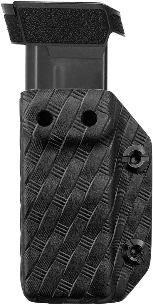 POLE.CRAFT IWB/OWB Magazine Holster Kydex - Mag Carrier Fits: 9mm .40 Double Stack / 9mm .40 Single Stack - P365 1911 Glock 19 19X 17 26 27 28 43 22 23 25 26 27 31 32 33 34 35 37 38 Glock43X .. Mag