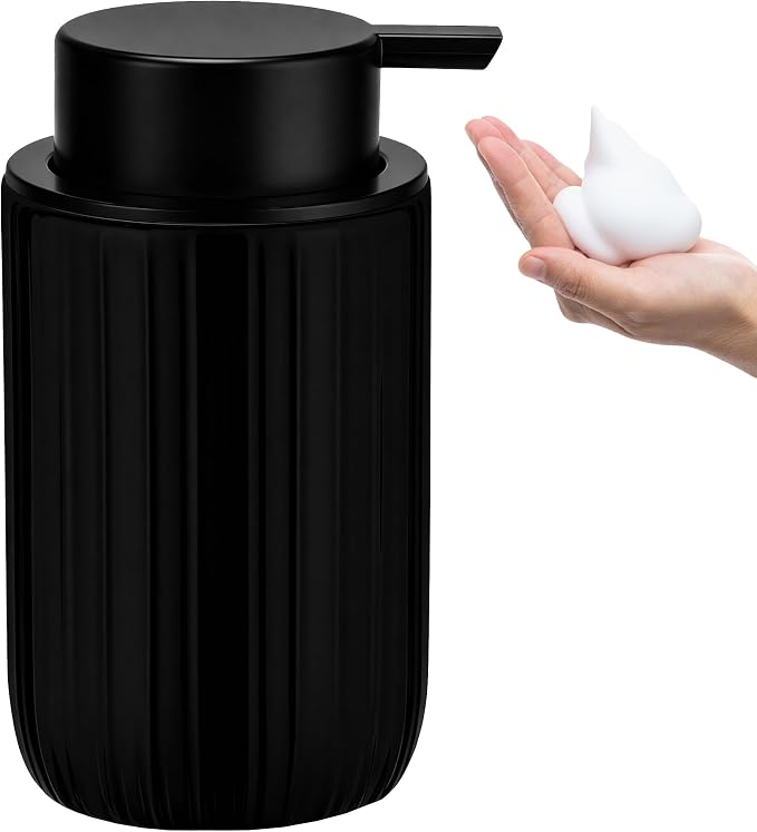 Soap Foaming Dispenser Ceramic with Easy-to-Press Pump Hand Foam Dispenser for Shampoo Bathroom Countertop 13.5 oz