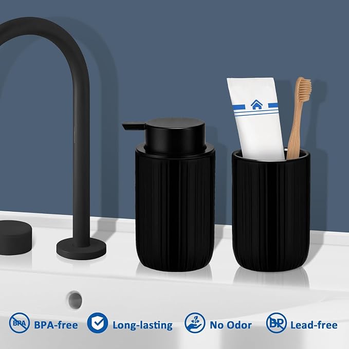 Soap Liquid Dispenser Ceramic with Easy-to-Press Pump Hand Liquid Dispenser for Shampoo Bathroom Countertop 13.5 oz