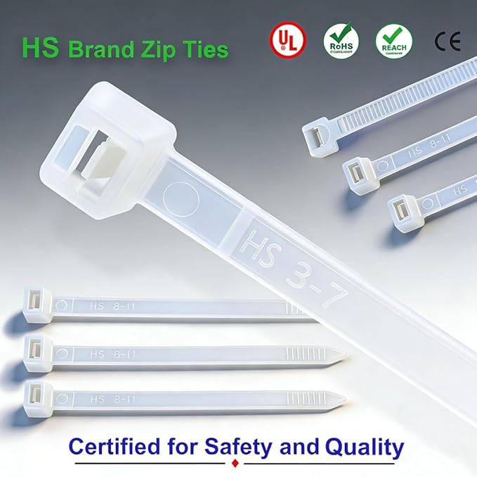 HS Nylon Wire Ties Green Zip Ties 1000 Pieces 18 Lbs Garden Fence Cable Ties 4 Inch,Outdoor Purpose