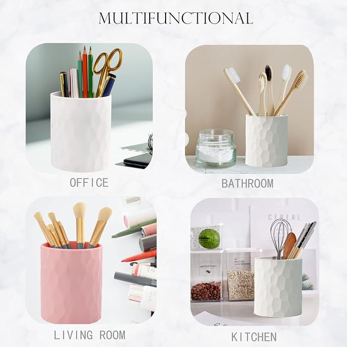 minimaliving Pen Holder,Nordic Style Silicone Waterproof Pencil Holder for Desk Simple&Modern Minimalist Makeup Organizer Multifunctional Office Supplies for Home,Kids and School (Pink)