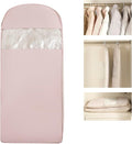 Space Saving Hanging Garment Bag with Compression Zipper | For Closet Storage, Garment Bag for Coats and Down Jackets.(Pink，L)