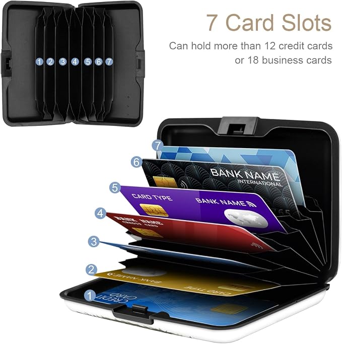 Coco Rossi Credit Card Holder RFID Aluminum Small Mini Wallet Women | Metal Wallet, Business Cards Holder, ID Case, Slim Sleeves, Womens Girls Gift, Carry Proof Wallets for Travel, Cat & Books