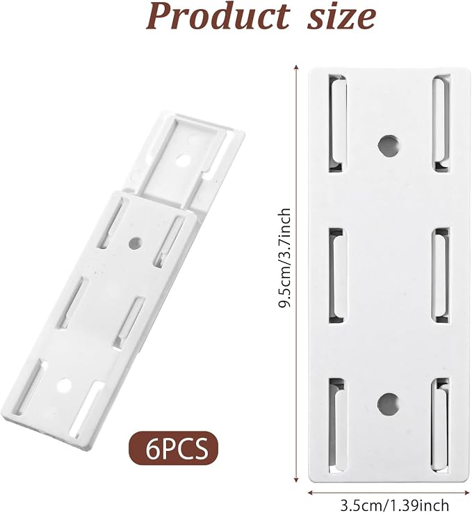 6 PCS Power Strip Holder Wall Mount, Punch Free Socket Holder Self Adhesive, No Drilling Sockets Power Holders with Sticky for Desktop Wall Fixing