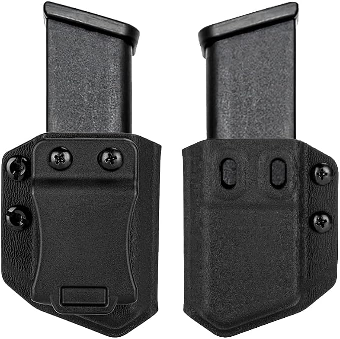 2 Pack IWB/OWB Mag Carrier Fits:9mm/.40 |.45ACP Double/Single Stack | for Right & Left Hand Ambidextrous Concealed Carry Magazine Holster