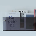 ROYALITA 2-Pack Acrylic Magazine Holder Brochure Holder, Gray 17 Inch | Record Magazine Rack, Fashion Floating Bookshelf, Literature Storage Rack for Waiting Room, Living Room, Office
