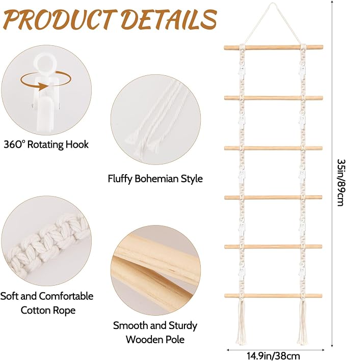 Macrame Hair Claw Clip Organizer Boho Wall Hanging | Hair Clip Storage Holder, For Claw Clips, For Hats & Scarves, Door & Closet Use, Home Decor