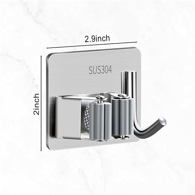 Mop and Broom Holder Hanger Wall Mount,Command Broom Holder Self Adhesive