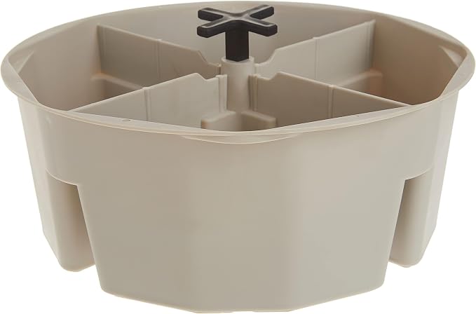 Custom Leathercraft1154 4-Inch High, Full-Round Bucket Tray,Cream White (Pack of 12)