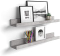 Mobili Fiver, Set of 2 First Picture Shelves, 31.49 in, Concrete Effect, Grey, Made in Italy